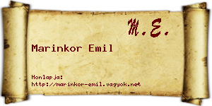 Marinkor Emil névjegykártya